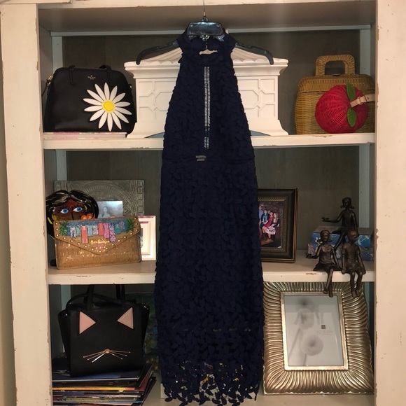 🌹SOLD🌹Bardot Gemma Lace Halter Midi Dress Size 6 EUC - Picture 3 of 7